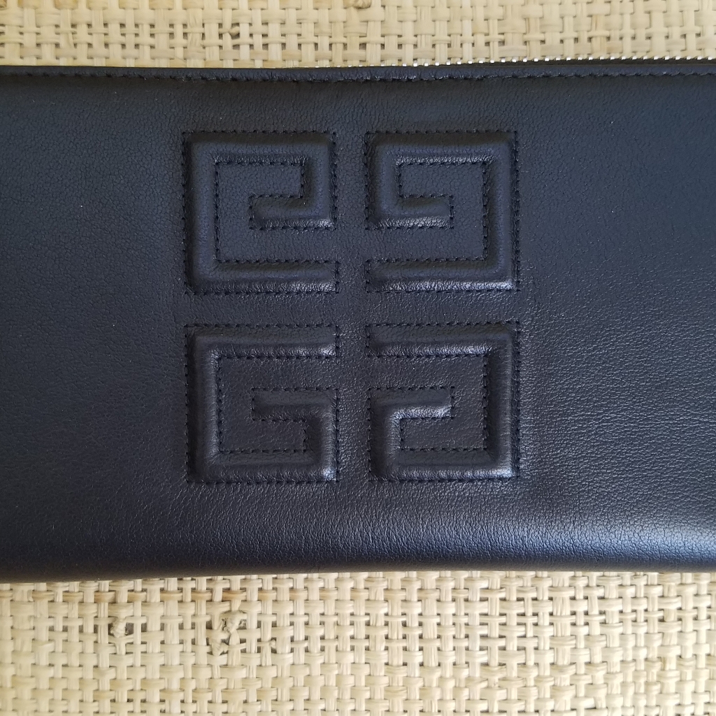 New Women's "Givenchy" Zippered Black Wallet